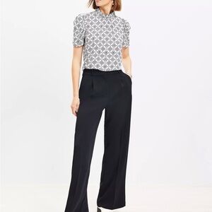 LOFT Peyton Trouser in Black Crepe